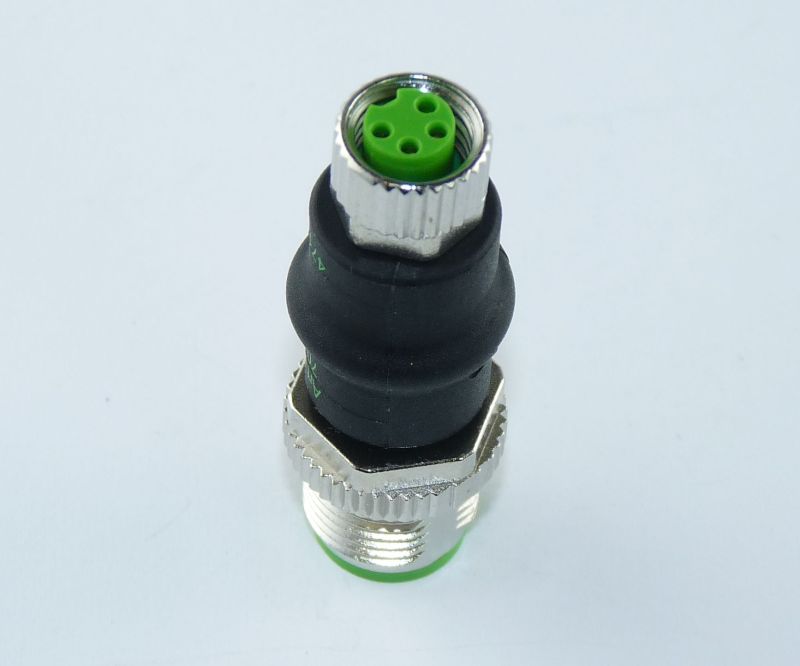 Adapter Buchse M8, 4-polig auf Stecker M12, 4-polig • FIPA
